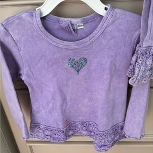 CC clothing kids rhinestone Heart ruffle set Long Sleeve Top W/ leggings 24 mths